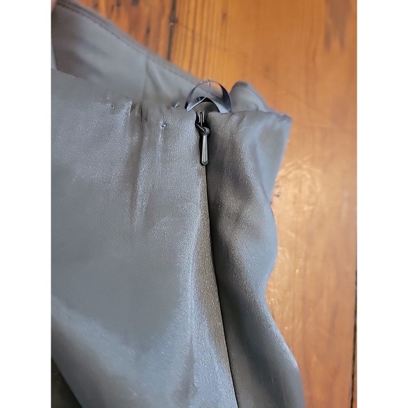 White by Vera Wang Womens 16  Gray Chiffon One Shoulder Party Dress  Rosette - Picture 7 of 13